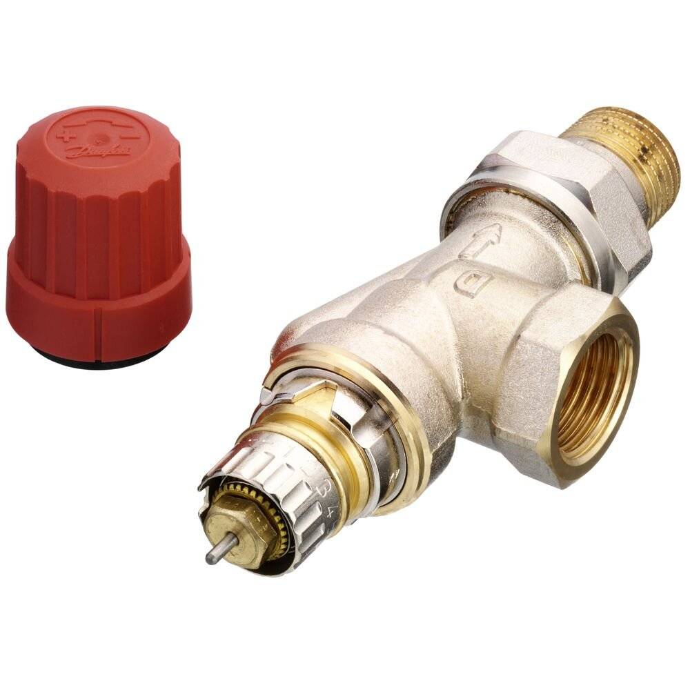 Danfoss Ventilgehäuse RA-N 15 R 1/2", Axial (UK), matt vernickelt