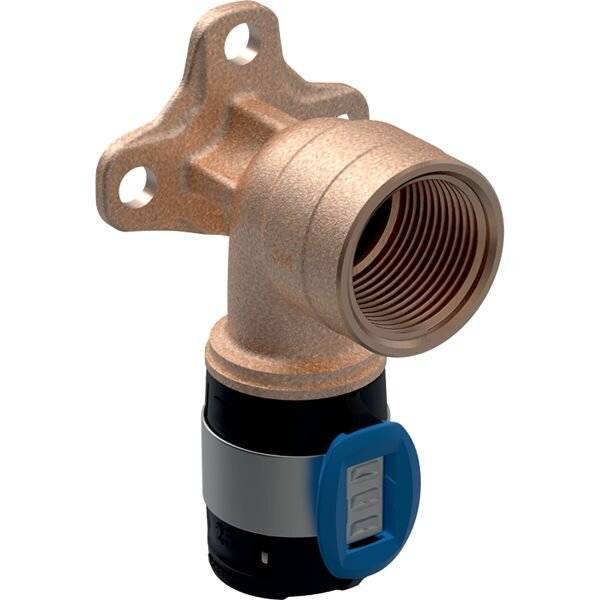Geberit FlowFit Anschlusswinkel 90 Grad, D 20mm, Rp 1/2", Länge 7,8cm, Rotguss bleifrei