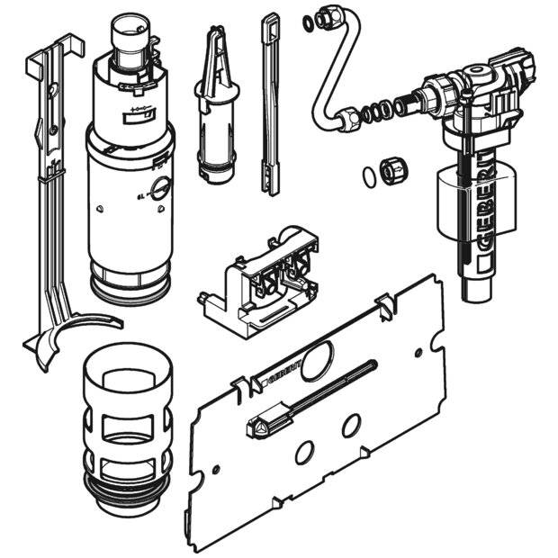 GEBERIT Umbauset für 2-Mengen-Spülung zu Geberit UP-Spülkästen Modell 110.800