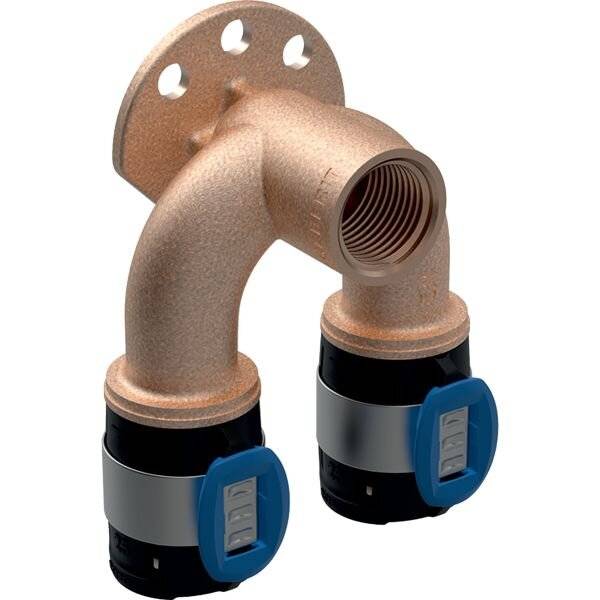 Geberit GE FlowFit Doppelanschlusswinkel, IG RG+, d20, Rp1/2, d16mm, L 5,2 cm, 1 Stk.