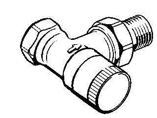 Danfoss Rücklaufverschraubung RLV 15, R 1/2", Eckausführung, vernickelt, 003L0143