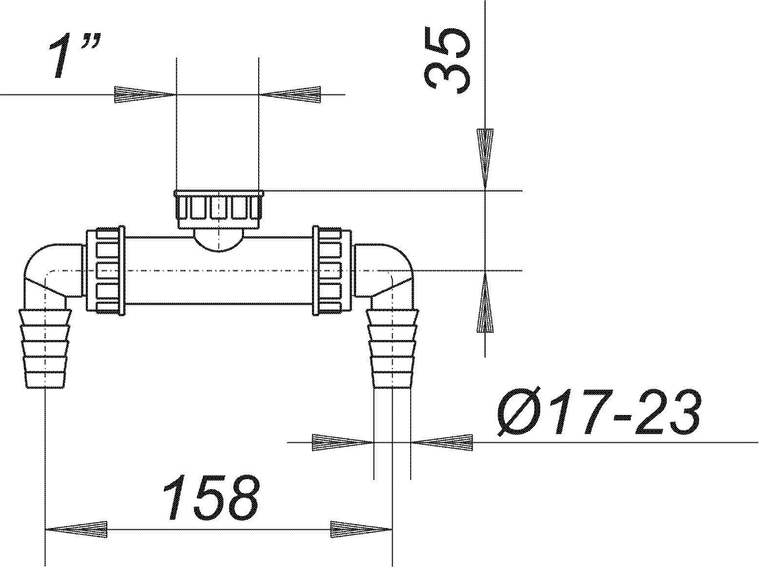 Dallmer Waschgeräte-Doppelanschluss 1"