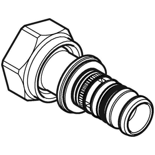 Geberit Mepla Übergang mit Überwurfmutter, D 20mm, ID 21mm, G 1", Rotguss bleifrei