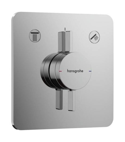 hansgrohe DuoTurn Q Mischer Unterputz für 2 Verbraucher, Chrom mit Thermostat