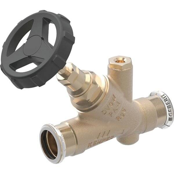 Geberit Schrägsitz-Absperrventil, Mapress Rotguss, Ø35mm, Pressanschlüsse, PN16, 1 Stk.