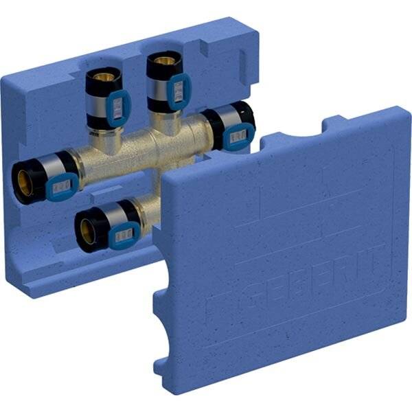 Geberit GE FlowFit, Kreuzungs-T-Stück, SiBr, d16 x 16 x 16 mm, mit Dämmbox, 1 Stk.