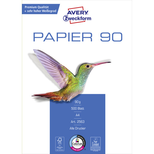 Avery-Zweckform PAPER Inkjet + Laser 2563 Universal Druckerpapier Kopierpapier DIN A4 90 g/m² 500 Blatt Weiß