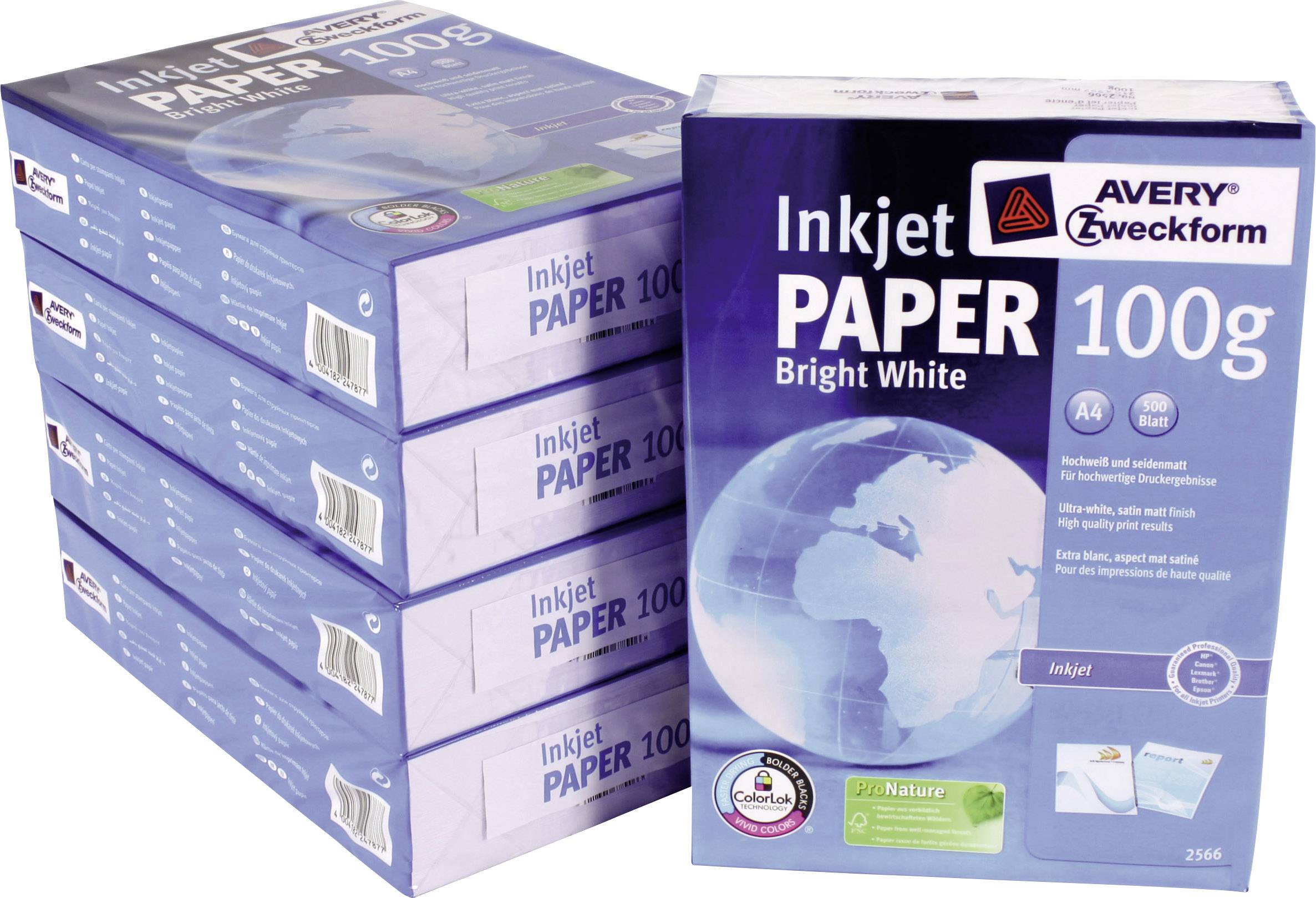 Avery-Zweckform PAPER Inkjet + Laser 2574 Universal Druckerpapier Kopierpapier DIN A4 80 g/m² 500 Blatt Weiß