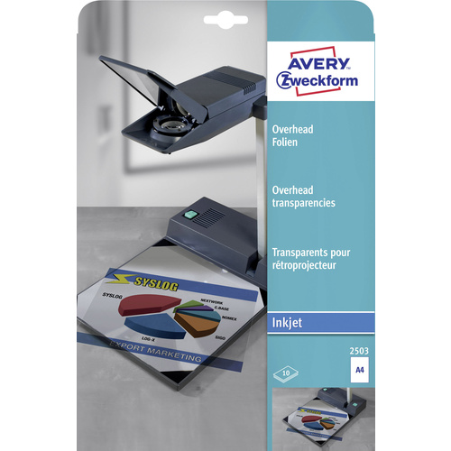 Avery-Zweckform 2503 Overhead-Projektor-Folie DIN A4 Tintenstrahldrucker  Transparent 10St.