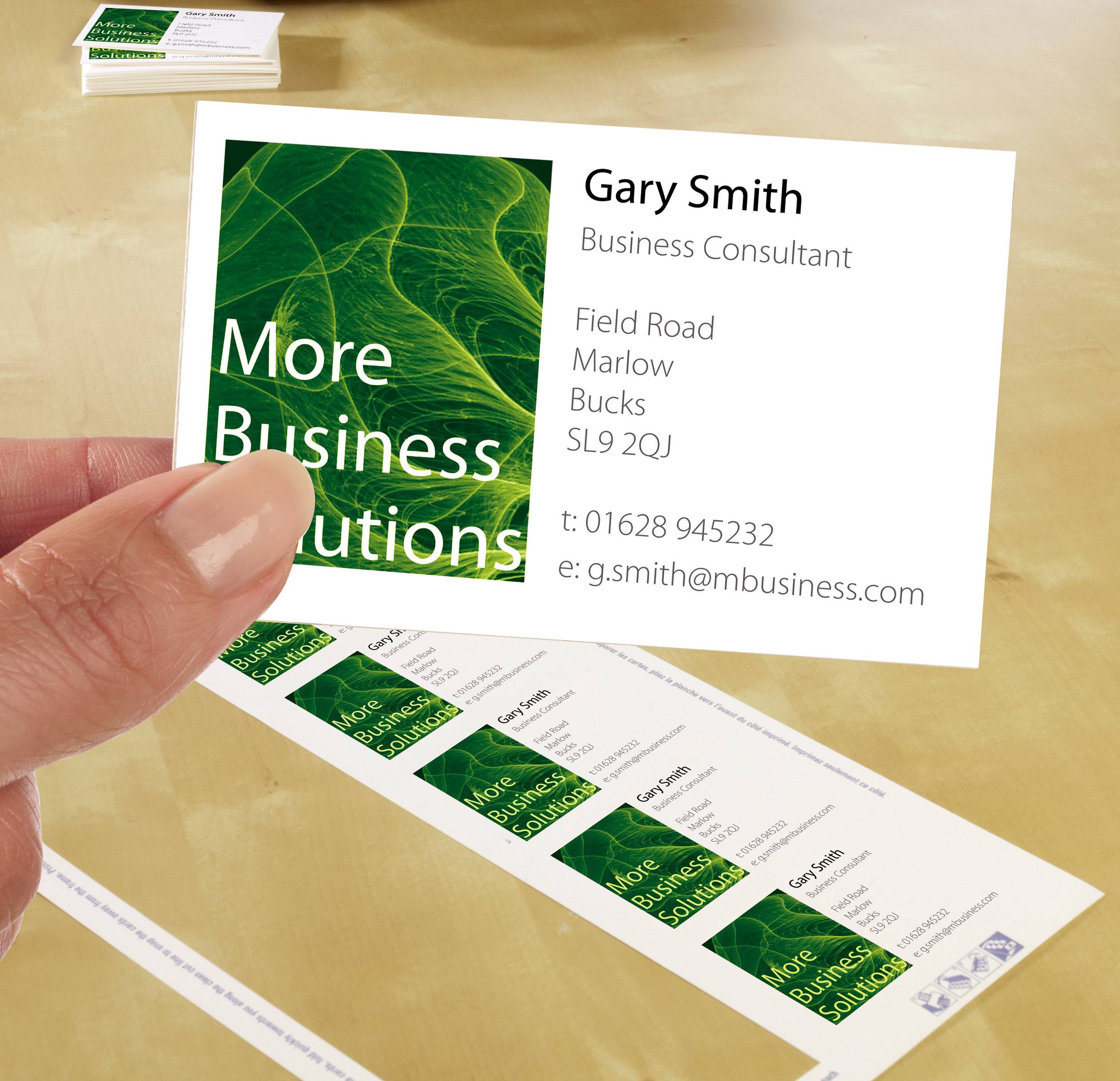 Avery-Zweckform C32011-10 Bedruckbare Visitenkarten, glatte Kanten 85 x 54 mm Weiß 100 St. Papierformat: DIN A4