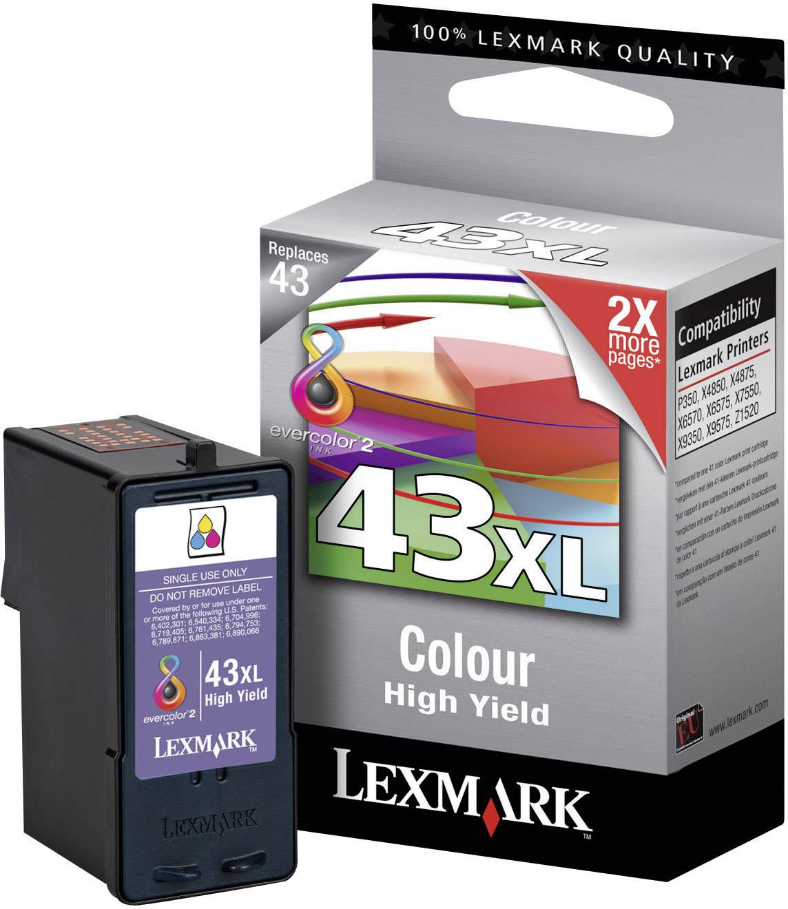 Lexmark Druckerpatrone 43XL Original Cyan, Magenta, Gelb 18YX143