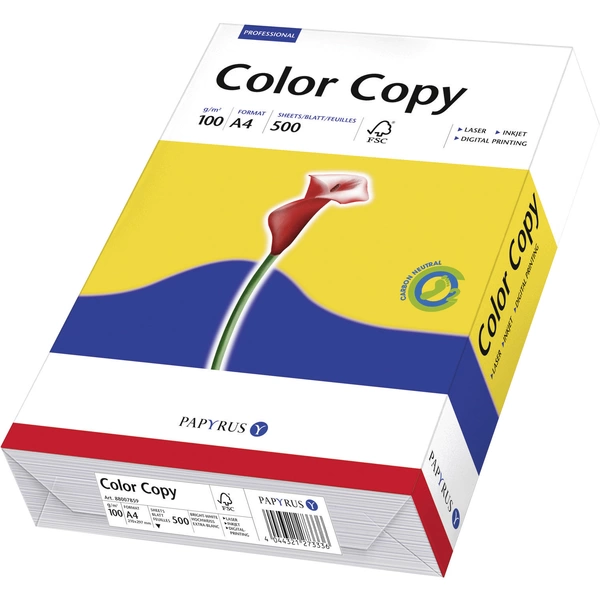 Papyrus Color Copy 88007859  Laser Druckerpapier DIN A4 100 g/m² 500 Blatt Weiß Papyrus Color Copy 88007859  Laser Druckerpapier DIN A4 100 g/m² 500 Blatt Weiß