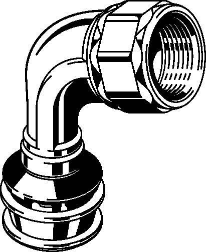 Viega Übergangsbogen Raxofix 5314.11 16mmxRp 1/2, 90Gr., m SC, Siliziumbr.