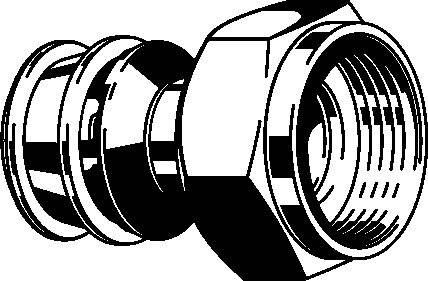 Viega Raxofix-Anschlussverschraubung mit SC-Kontur, Siliziumbronze, Modell 5363, d: 16, G: ½, 1 Stk.