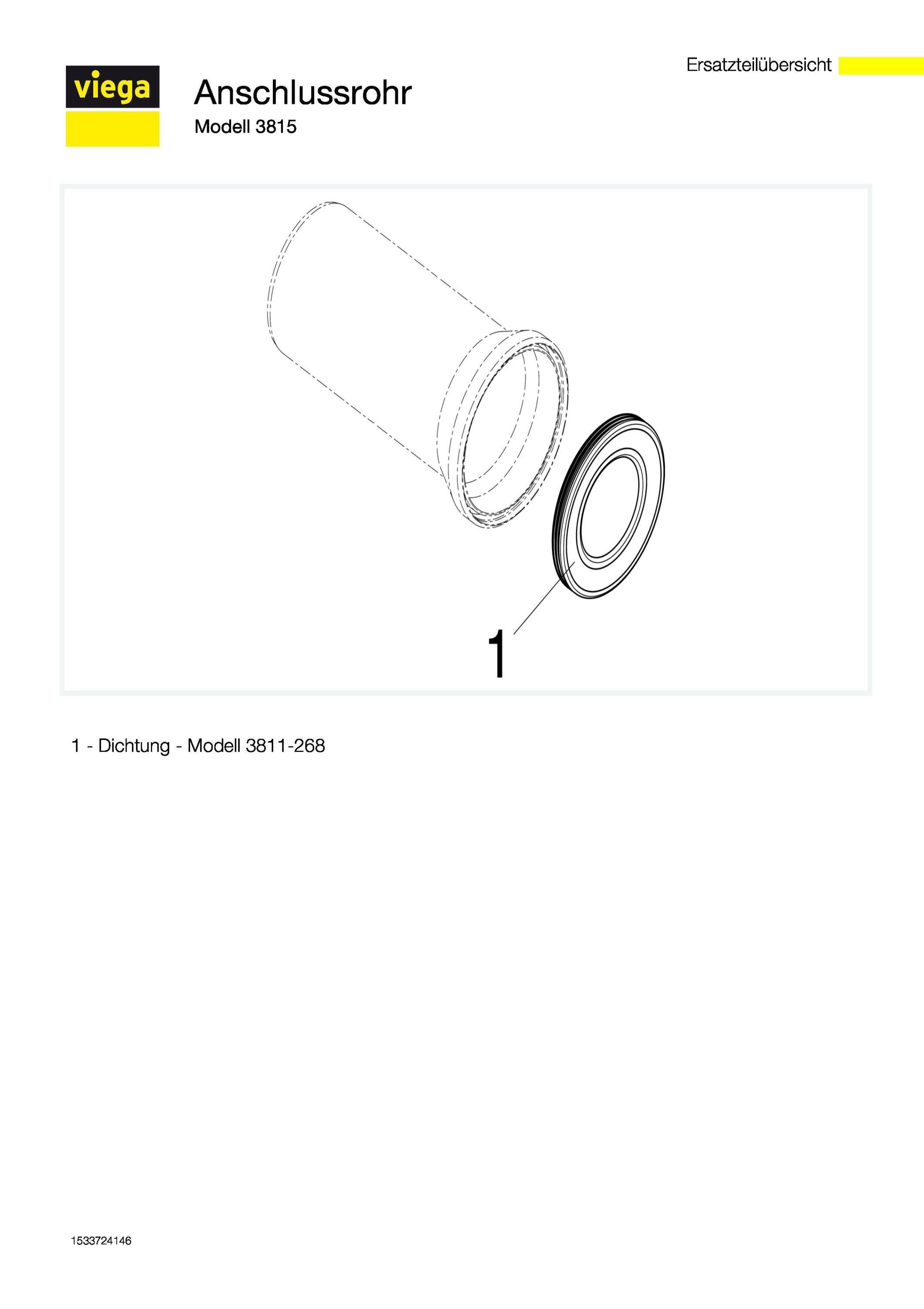 Viega WC-Anschlussstutzen 3815 DN 100x400mm, Kunststoff weiß