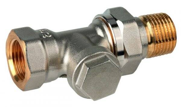 Resideo Rücklaufverschraubung Verafix, Messing vernickelt, Durchgangsausführung, 1/2"