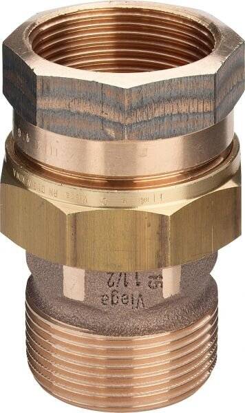 Viega Rohrverschraubung 3331 flachdichtend in R3/8 x Rp3/8 Rotguss, 1 Stk.