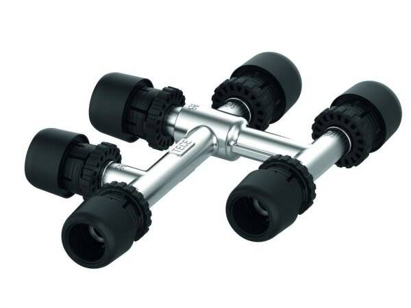 Tece logo-Ax Kreuzungsfitting Dimension 20x16x16mm, Standard Messing