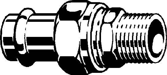 VIEGA Verschraubung PRESTABO 1165, 559250 22x3/4, aus unlegiert.Stahl m.AG,flachd.
