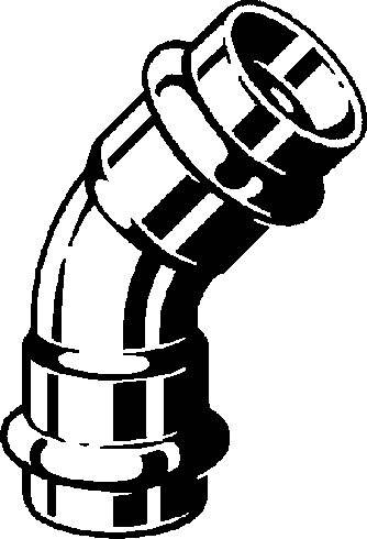 Viega Bogen Profipress 2426 15mm, 45Grad, Kupfer, SC-Contur