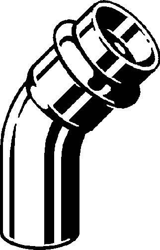 Viega Bogen Profipress G 2626.1 22mm, 45Gr, Cu, SC-Contur, Einsteckende