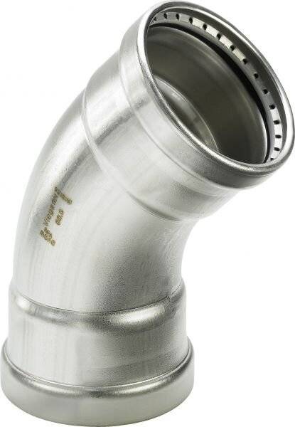 Viega Sanpress Inox XL-Bogen 45° mit SC-Contur Stahl nichtrostend, Modell 2326XL VdS-Zulassung d: 88,9, 1 Stk.