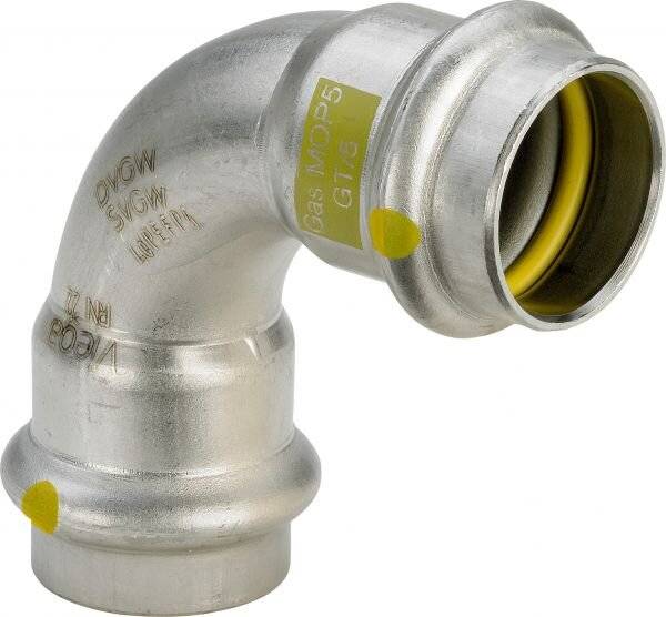 Viega Sanpress Inox G-Bogen 90° mit SC-Contur Stahl nichtrostend, Modell 0216 d: 15, 1 Stk.