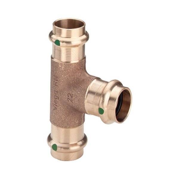 Viega Sanpress T-Stück mit SC-Contur 2218, 42x28x42mm, Siliziumbronze
