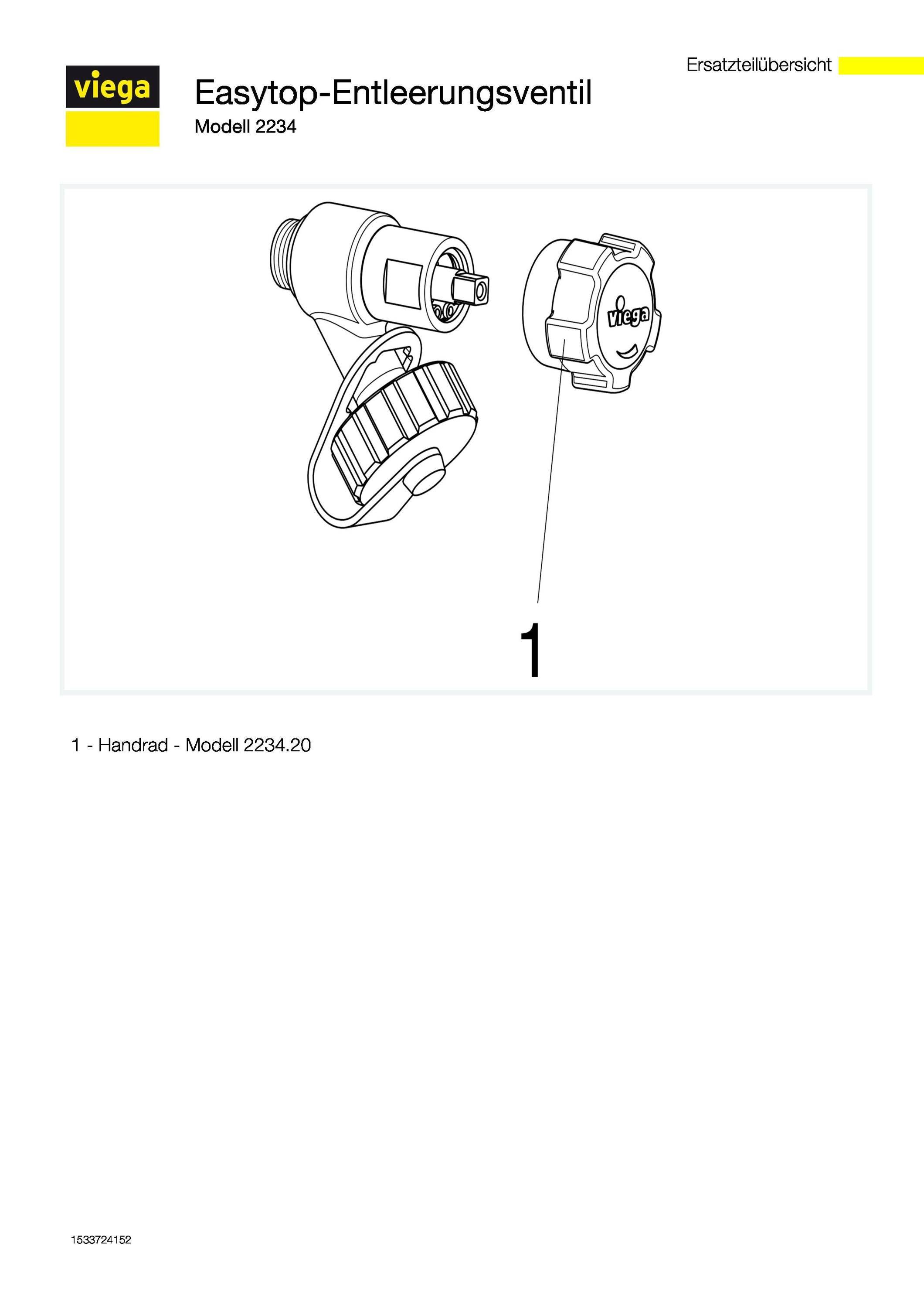 Viega Easytop Entleerungsventil 2234, G 1/4", Siliziumbronze