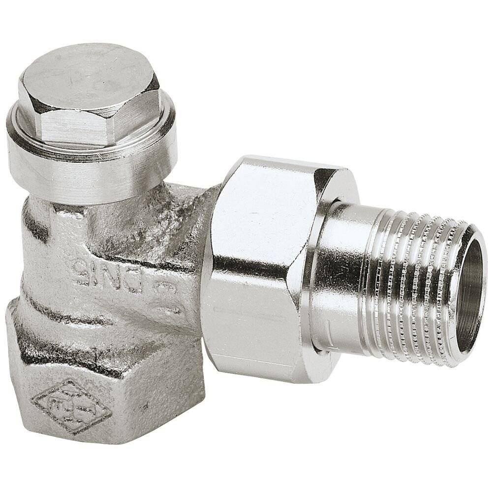 IMI Heimeier Verschraubung Regulux, Eckform, DN 10, Rotguss vernickelt