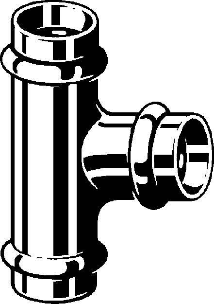 Viega T-Stück Profipress G 2618 22x15x22mm, Kupfer, SC-Contur