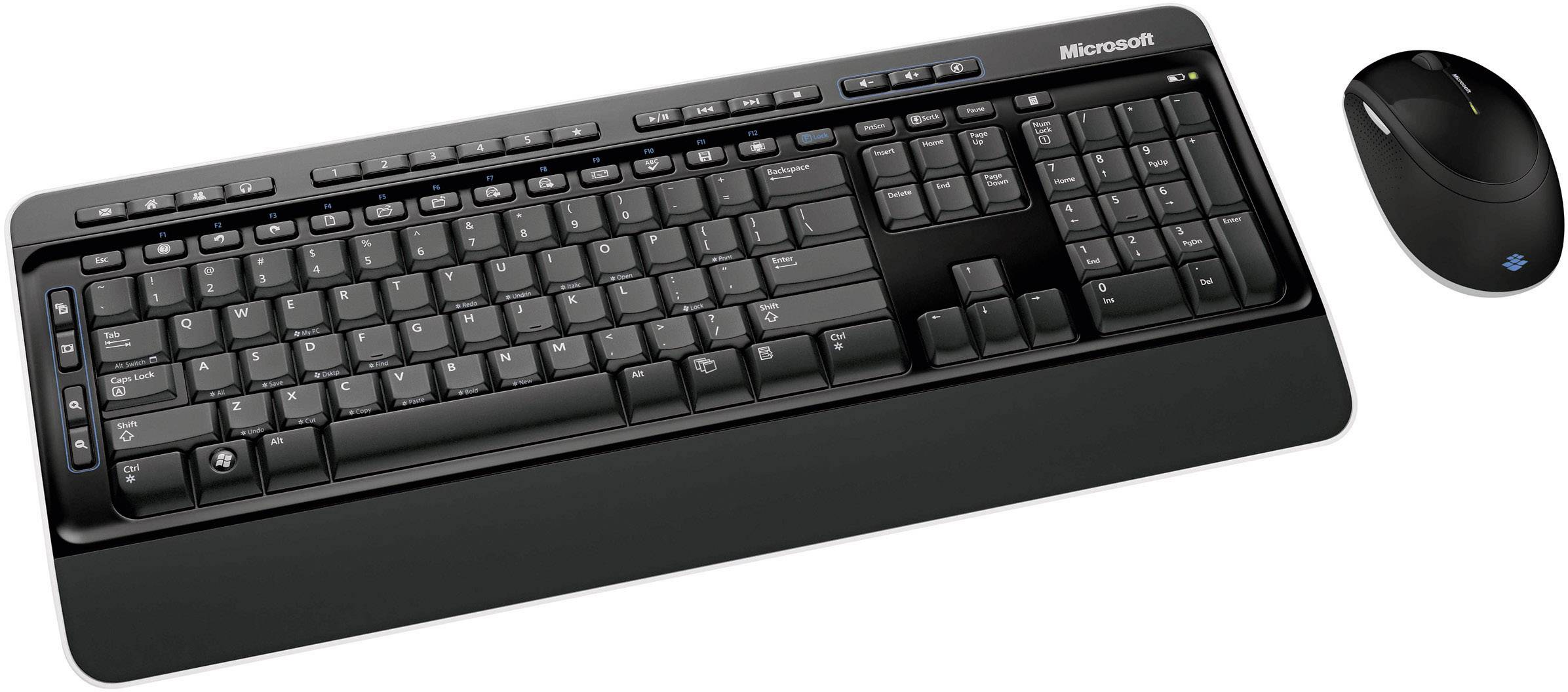 Microsoft Wireless Desktop 3000 Funk Tastatur, Maus-Set Deutsch, QWERTZ Schwarz