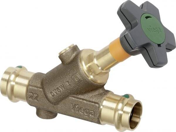 Viega Schrägsitzventil mit SC-Contur Easytop 2237.5, DN 15, d. 18mm, Rotguss