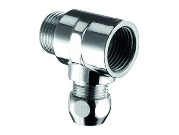 SCHELL T-Stück chrom mit Quetschverschraubung 1/2Zollx10mm