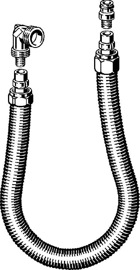Viega Anschlussgarnitur 6161.9 G 1/2x16mm, mit 1,5 m Sanfix-Rohr