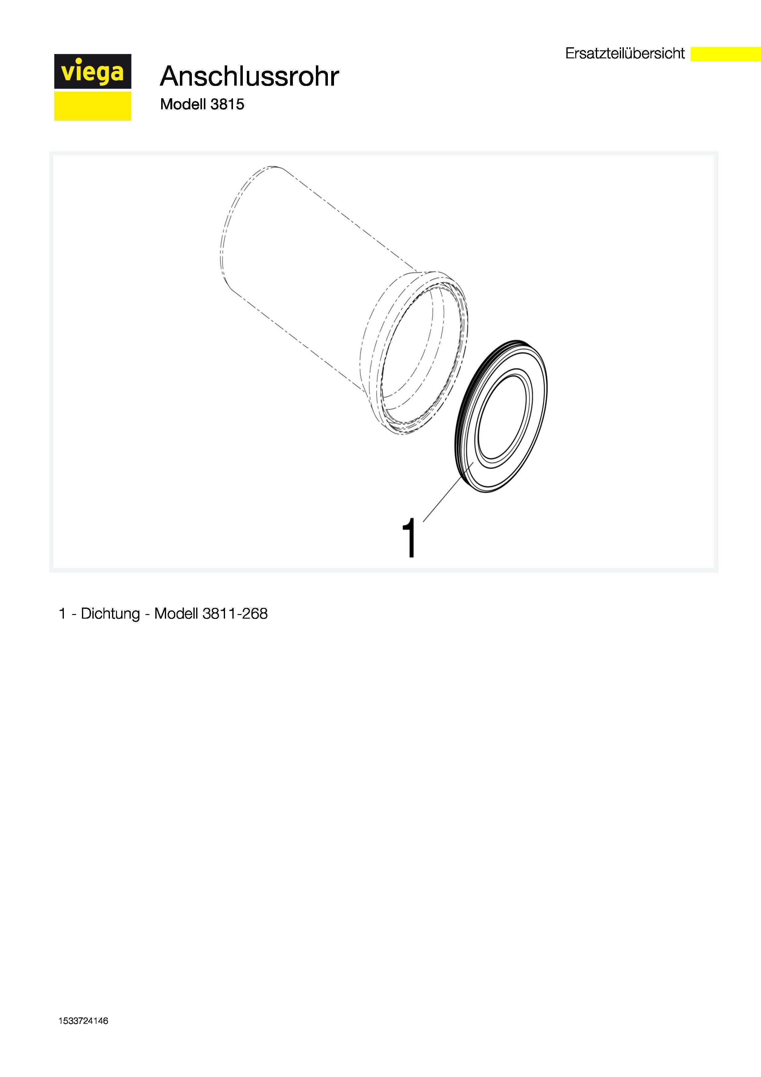 Viega WC-Anschlussstutzen 3815 DN 100x400mm, Kunststoff weiß