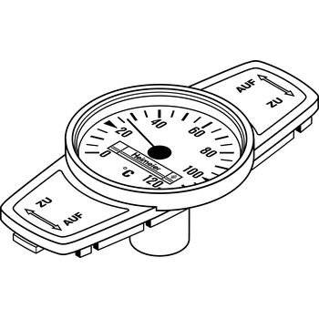 IMI/HEIMEIER Heimeier Thermometer blau 0 bis 120 Grad 0600-01.380 f. Globo Kugelhahn DN10-32