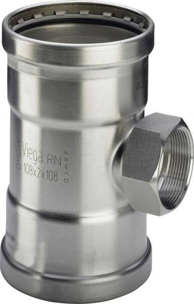 Viega Sanpress Inox XL-T-Stück mit SC-Contur Stahl nichtrostend, Modell 2317.2XL VdS-Zulassung d1: 88,9 Rp: ¾ d2: 88,9,