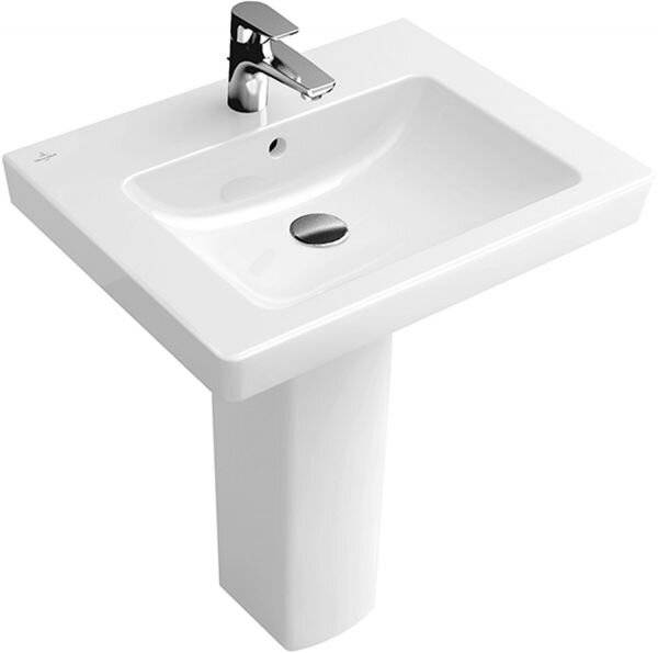 Villeroy & Boch Waschbecken Subway 2.0 711360 600x470mm Rechteck 1 Hahnloch mit Überlauf Weiß Alpin