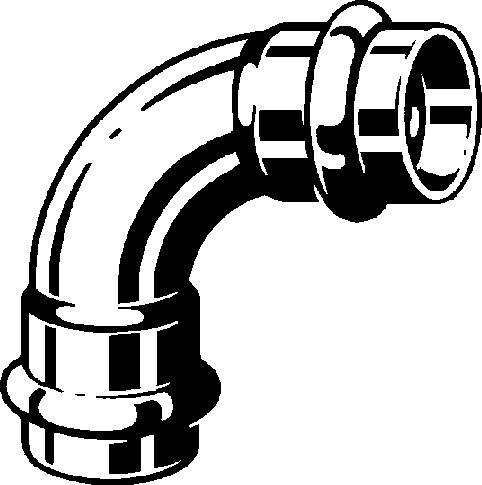 Viega Bogen Profipress G 2616 35mm, 90Grad, Kupfer, SC-Contur