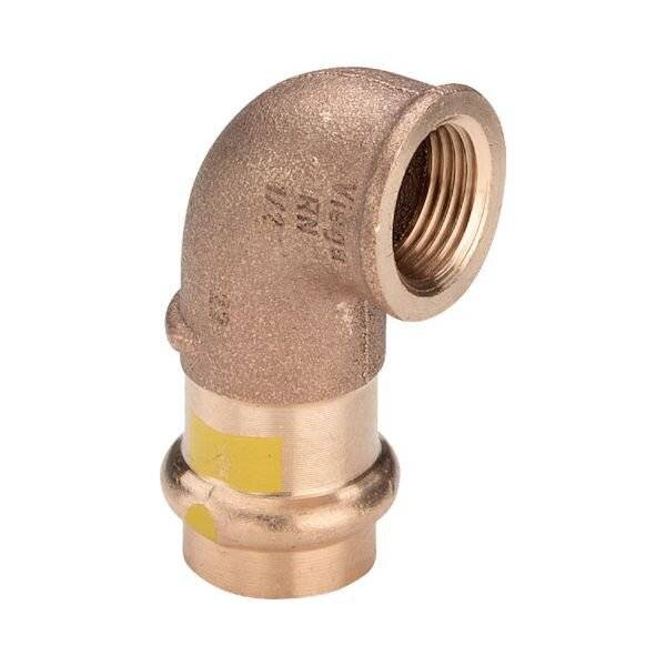 Viega Profipress G-Übergangswinkel 90° mit SC-Contur Rotguss, Modell 2614.2 d: 22 Rp: ¾, 1 Stk.