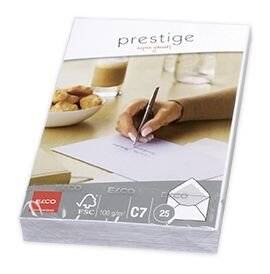 Briefumschlag Prestige - C7, 25 Stück, hochweiß,