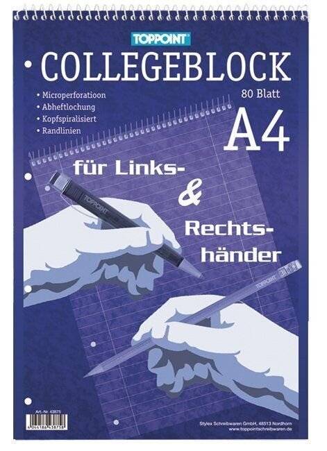 Collegeblock - A4 80 Blatt liniert.