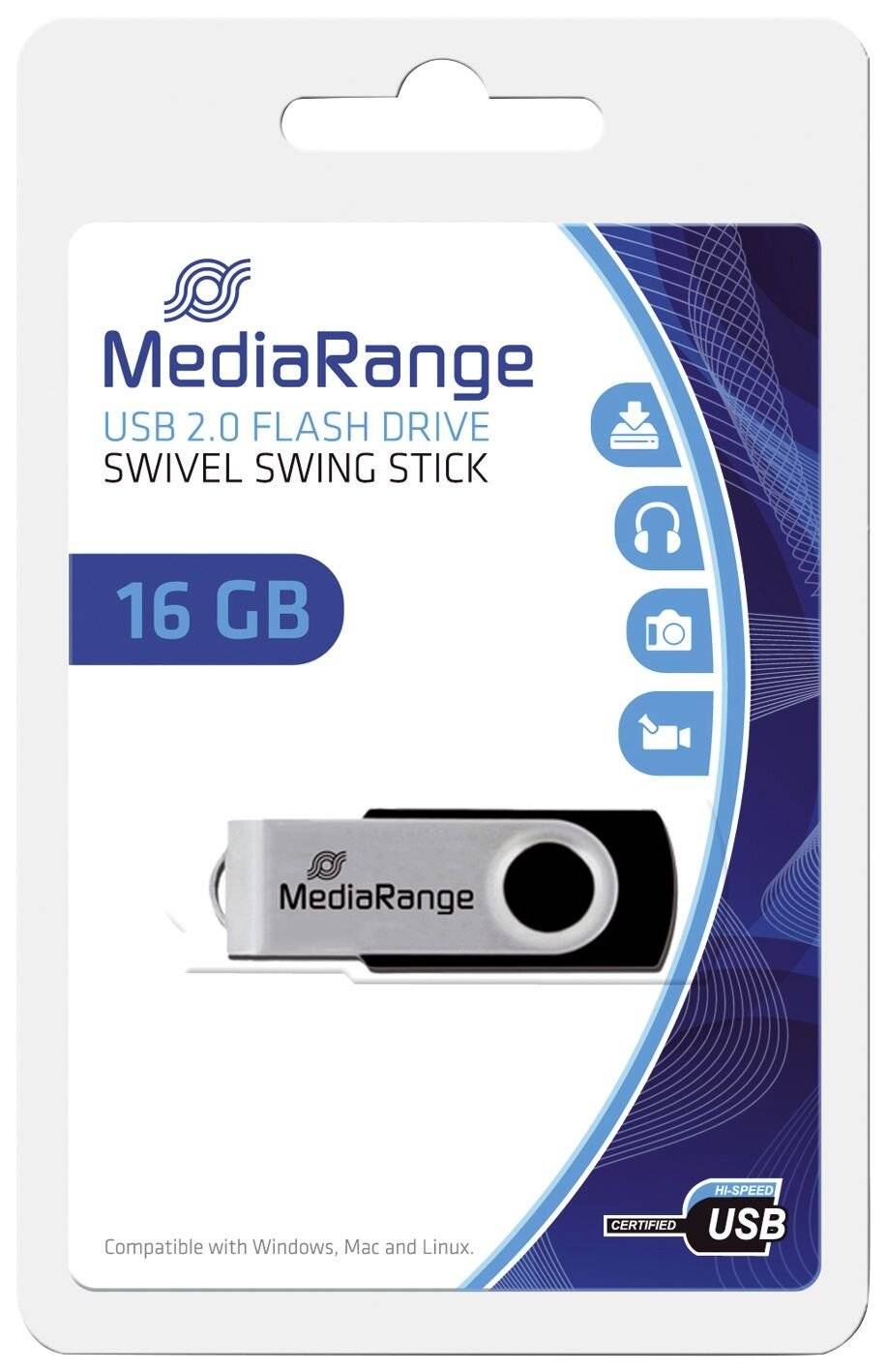 MEDIARANGE USB Flexi-Drive - USB-Flash-Laufwerk - 16GB - USB 2.0