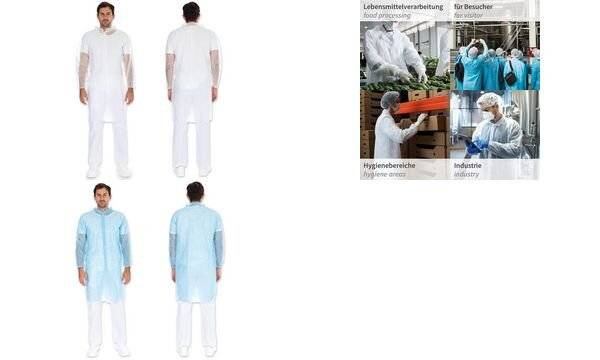 Hygonorm Besucherkittel, blau, PP-Vlies 30gr/m², Druckknöpfe, XL