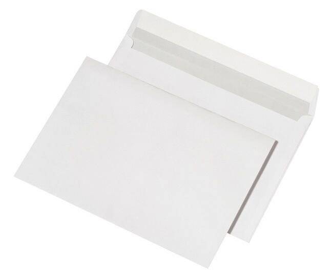 Versandtaschen C4, ohne Fenster, haftklebend, 100 g/qm, weiß, 500