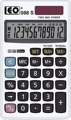 Taschenrechner 088S - Solar-/Batteriebetrieb 12stellig LC-Display silber
