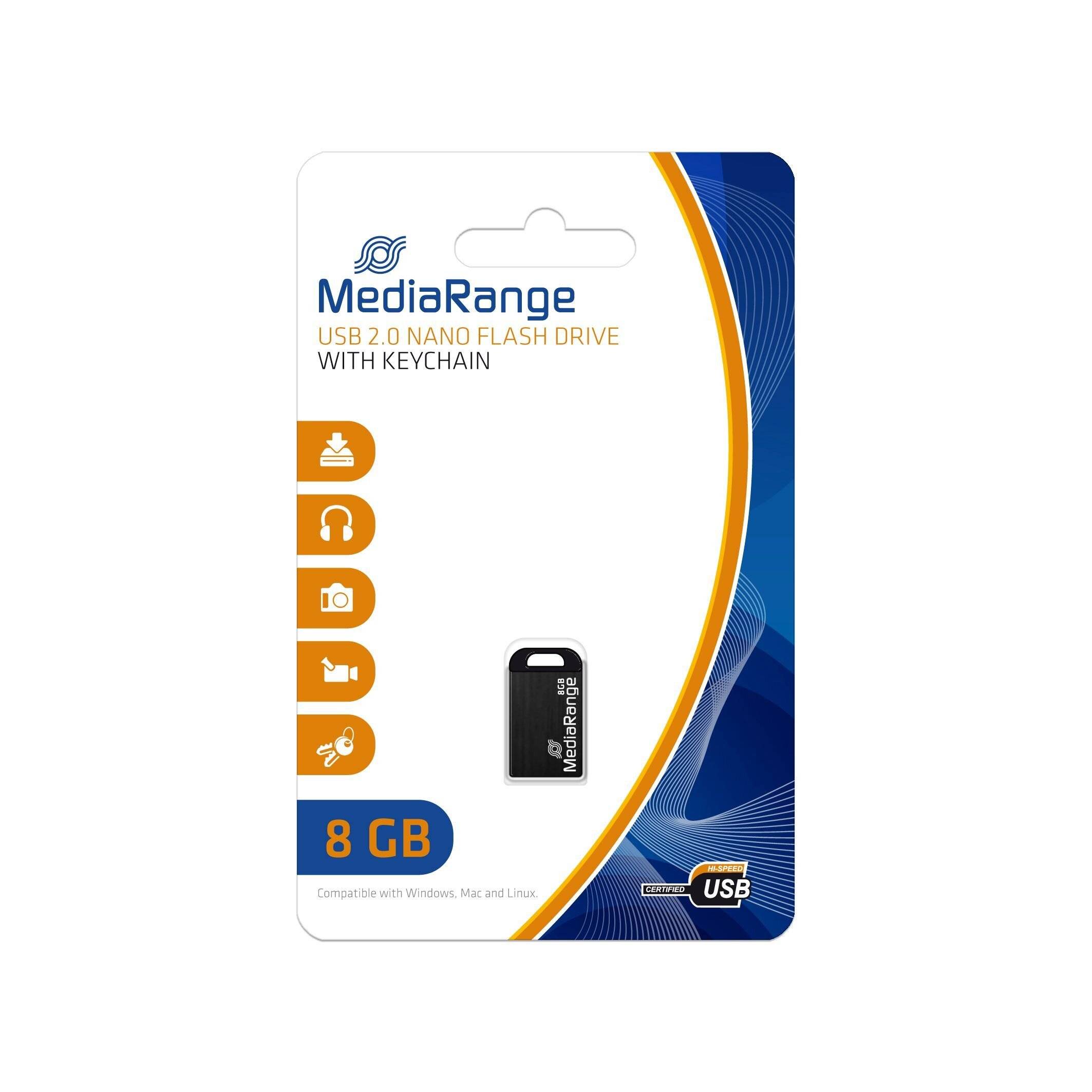 MediaRange Nano - USB-Flash-Laufwerk - 8 GB - USB 2.0