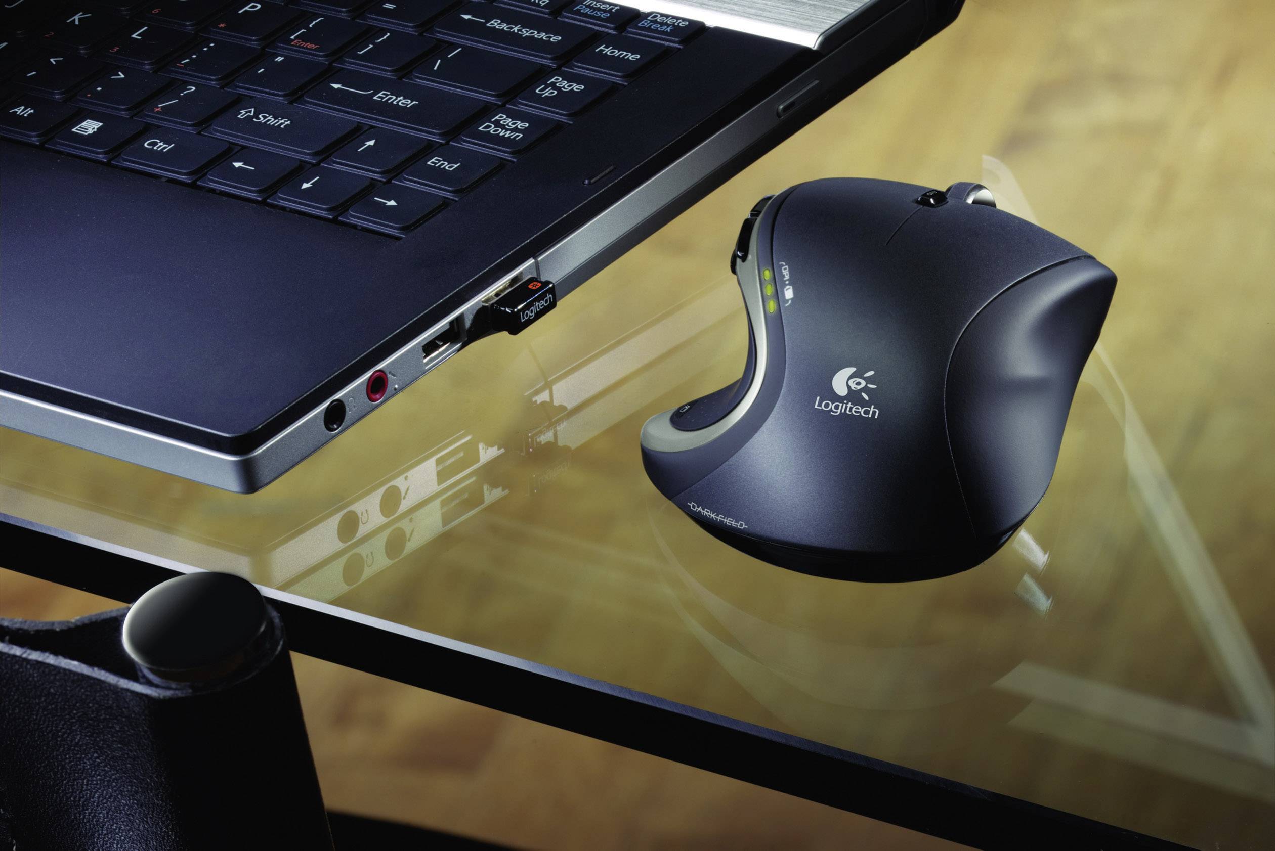 Logitech MX800 Funk-Tastatur,- Maus-Set Beleuchtet Deutsch, QWERTZ, Windows® Schwarz