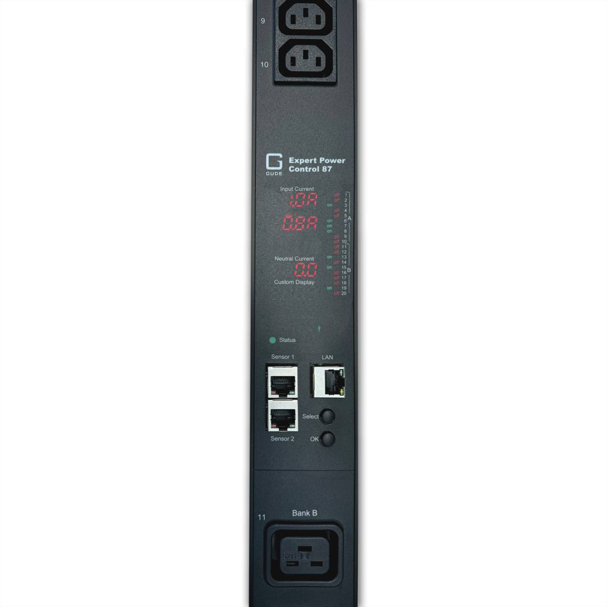 GUDE EPC 87-1210-18 20-fach switched & metered PDU, vertikaler Einbau 0HE, schwarz, 135cm